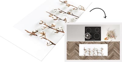 Keukenloper - Loper keuken - Katoen - Wit - Natuur - 120x50 cm - Keukenloper vinyl