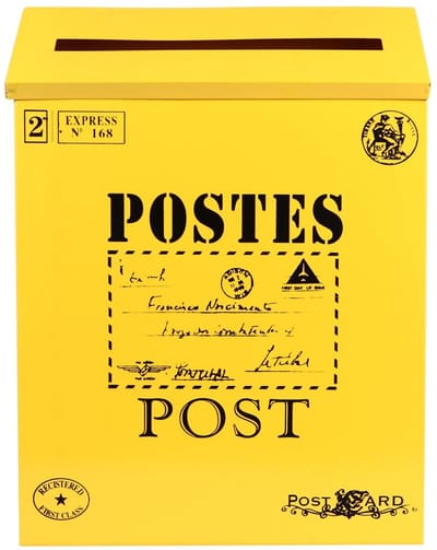 Dailygoods- Brievenbus Vintage Design - Antieke Brievenbus - Wandmontage - Duurzaam IJzer - Ornament - Geschikt voor Bruiloftskaarten - Postbus
