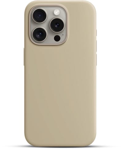 Solidenz Beige Siliconen Case geschikt voor iPhone 15 Pro Max hoesje compatibel met MagSafe - Desert Sand
