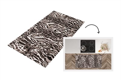 Keukenloper - Loper keuken - Panterprint - Bruin - Abstract - 120x60 cm - Keukenloper vinyl