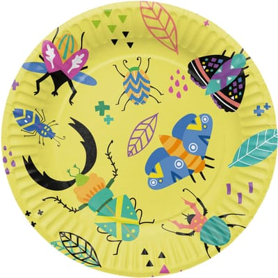 Folat - Borden (papier) -Buzzing bugs - 8 stuks - 23 cm