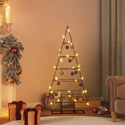 vidaXL - Kerstdecoratie - kerstboom - 125 - cm - metaal - zwart