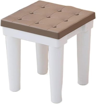 Douchekruk Plastic - Badstoel Zithulp - Veilig Douchen - Antislip Zitting - 27x27x30cm - Bruin