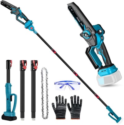 Professionele Accu Takkenzaag met Telescoopsteel en Borstelloze Motor - 2-in-1 Takkenzaag en Snoeizaag voor Hoger Bereik en Efficiënte Snoeiwerkzaamheden
