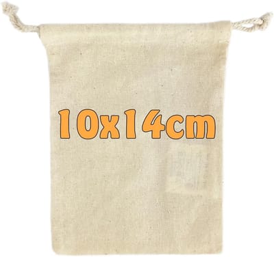 Cottonbagjoe Cotton Drawstring Bags 10, 25, 100, 250, 750, 10 x 14 cm, Oeko-Tex® Standard 100, Fabric Bags for Gifts - ShopVlot