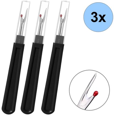 Fako Bijoux - 3x Tornmes XL Zwart - Tornmesje - Extra Scherp - Groot Model - 14cm - Zwart - 3 Stuks