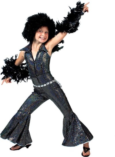 Verkleedpak disco glitter meisje Boogie Jumpsuit 128