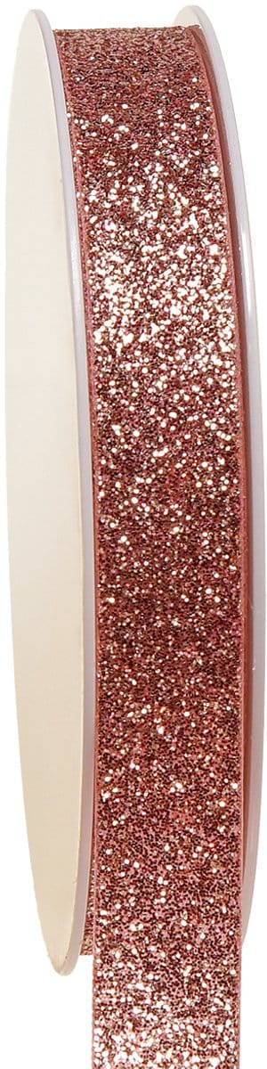 Glitterlint in roze sieradenlint mica B15mm L18m