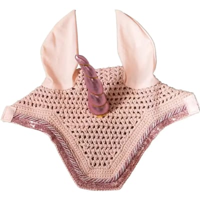 Kentucky Horsewear - Oornetje wellington eenhorn glitter lichte roos Full