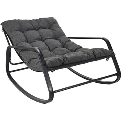 Casa di Elturo Schommel loungestoel voor buiten – zwart frame & kussens