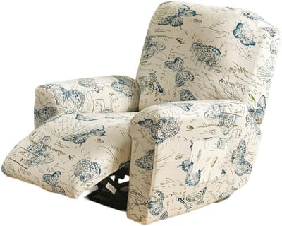 Comfortabele Recliner Hoes - 4-delige Elastische Beschermhoes voor Relaxfauteuil met Opbergzakken - Ideaal voor Bescherming en Verfraaiing van Meubels