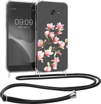 kwmobile telefoonhoesje geschikt voor Samsung Galaxy A5 (2017) - Hoesje met telefoonkoord - Back cover voor smartphone - Case in poederroze / wit / transparant