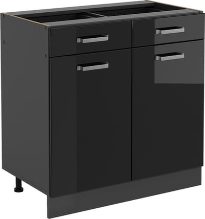 Vicco R-Line Keukenonderkast – 80 cm zonder werkblad Zwart hoogglans