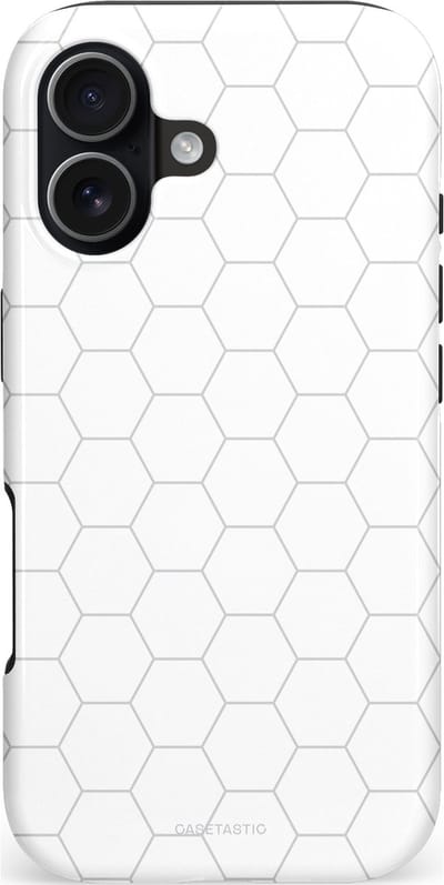 Casetastic hoesje geschikt voor Apple iPhone 17 - MagSafe - Dubbellaagse bescherming - Zilverraat - Fashion Case - Wit