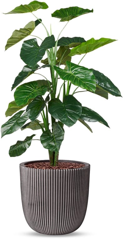 Kunstplant Philodendron in Planter Ball groove antraciet H130 cm