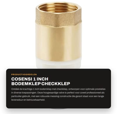 Dailygoods- Onderste Ventiel - Afsluitkraan met Controleklep - Messing Ventiel - Roestvrij Stalen Filter - Schokbestendig - Duurzaam Ontwerp - Afsluiter