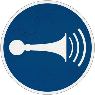 Claxonneren verplicht gebodsbord - M029 | Sign Again materiaal | 15 cm