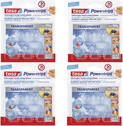 Tesa Powerstrips - Zelfklevende Haken voor Decoraties - Transparant - 5 stuks