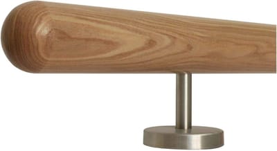 Houten leuning - Trapleuning essenhout - Veilig traplopen - Halve bol eindstuk - 170 cm - Niet gespecificeerd