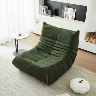 MIVRAY Relax Zitzak - Indoor Zitzak Volwassenen Met Rugleuning En Teddybekleding - Groen