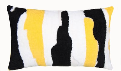 Extra zacht Getufte Kussenhoes 30x50cm | Kussenhoesjes - Sierkussenhoes - Katoen - Zwart Wit Geel Gestreepte Kussensloop