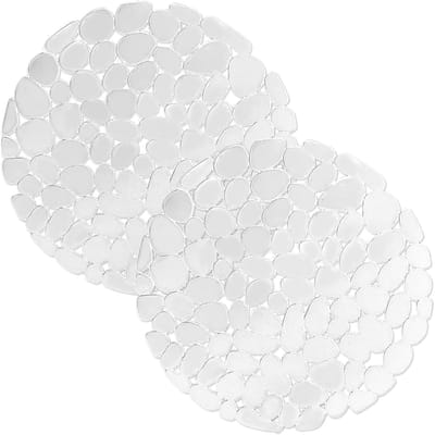 Set van 2 Afwasmatten voor Keukens, 29 x 29 cm, Snijbare en Sneldrogende Mat voor Servies, Glas en Groenten, Transparant