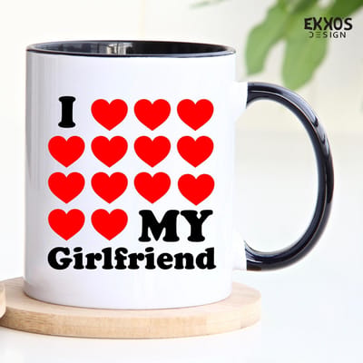 I love my girlfriend - Valentijn cadeautje - Valentijn - Cadeau voor vriendin - Cadeau voor hem - Cadeau voor mannen - Liefdes cadeau - Vrouwen cadeautjes - Koffiekopjes - Mokken met tekst
