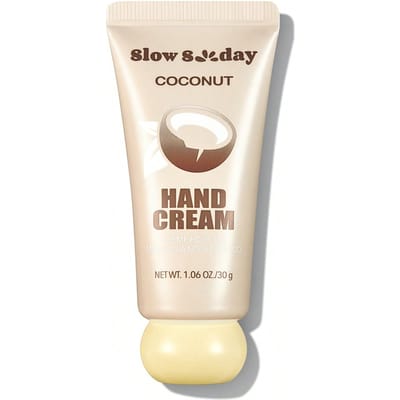Slow Sunday Kokos Handcrème, Geurig, Voor Droge Handen, Handverzorgingscrème, Hydraterend & Vochtinbrengend, Kalmerende Huid, Diepe Voeding, Reisformaat, Met Meerdere Plantaardige Oliën, Geschikt Voor Zomer, Y2K, Ideaal Voor Feestjes, Terug Naar School