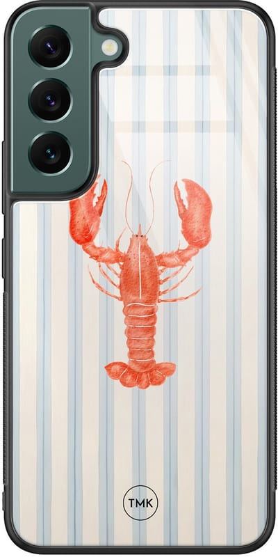 Hoesje geschikt voor Samsung Galaxy S22 - Kreeft - Multi - TPU luxe case (glossy toplaag) - Print - Hardcase backcover zwart