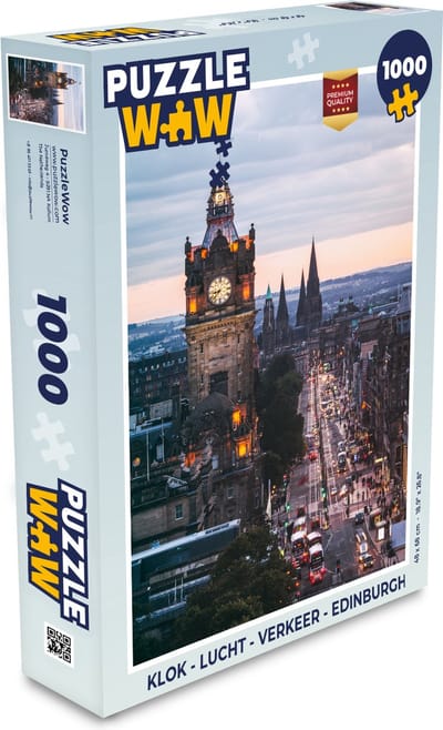 Puzzel Klok - Lucht - Verkeer - Edinburgh - Legpuzzel - Puzzel 1000 stukjes volwassenen