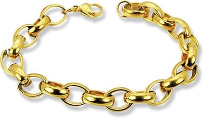 Amanto Armband Djesna Gold - 316L Staal - Jasseron Ovaal - 10mm - 20cm