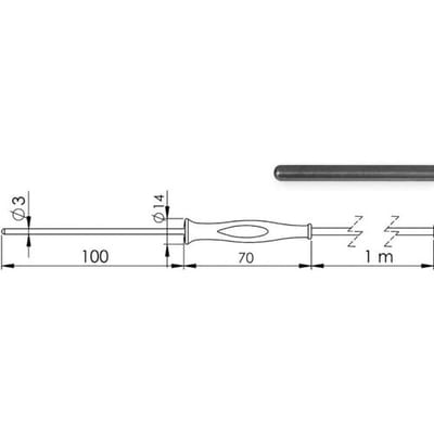 Greisinger GF 1T-T3-AA-BNC Dompelsensor -70 tot +250 °C Sensortype Pt1000