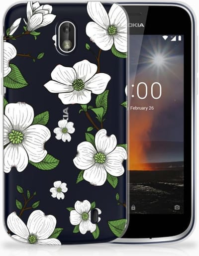 Back Cover voor Nokia 1 TPU Case Dogwood Flowers
