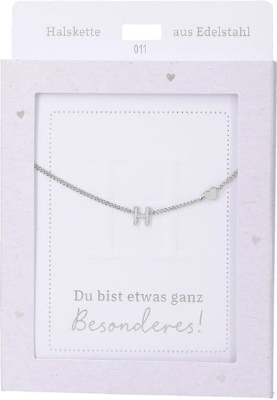 Depesche ketting zilver met letter H en hart hanger, verstelbaar.