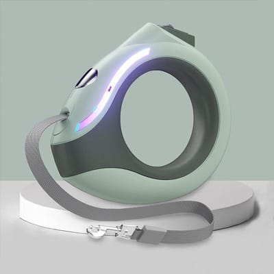 3M Automatische Intrekbare Hondriem Met LED Zaklamp Streamer Roulette Nylon Touw Voor Kat Puppy Wandelen Rennen Lijn Verlenging groen