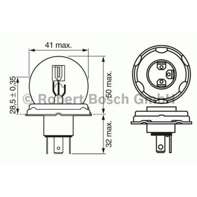 P27/7w lamp BOSCH R2 Pure Light 12V, 45/40W