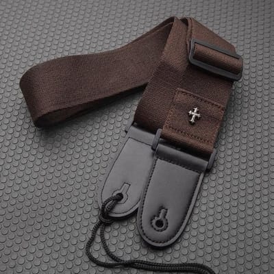 Gitaarband voor Acoustische - Electrische of Bas gitaar - Guitar Strap - met plectrumhouder - Bruin - 90 - 155 cm