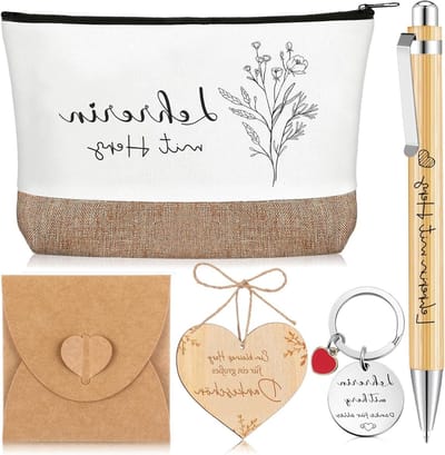 6 Stuks Thanksgiving Cadeaus voor Leraren - Make-up Tas, Sleutelhanger en Balpen voor Verjaardag, Leraren Dag en Afstuderen
