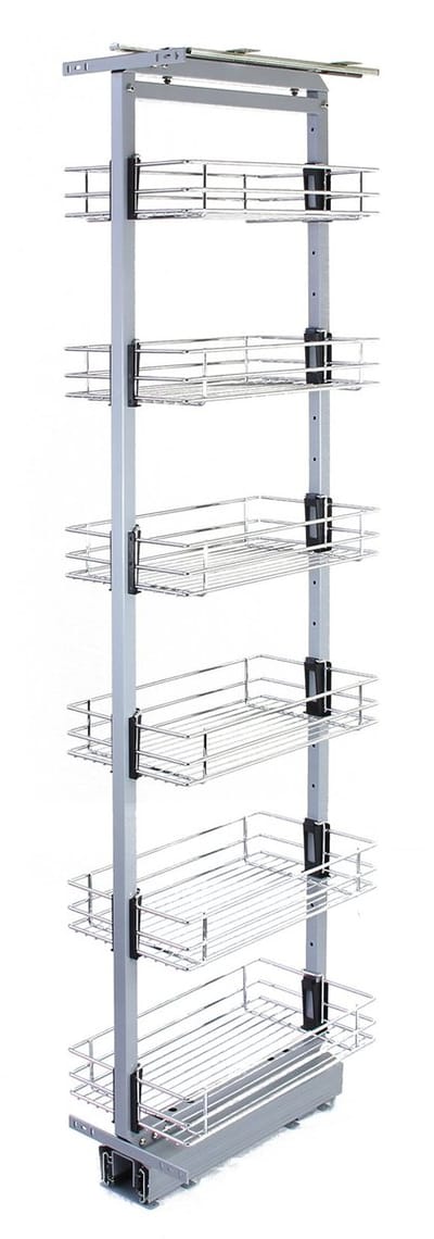 Uittrekbare Keuken Kast Zachte Langzame Sluiting (SoftClose) Uitschuifbare opslagruimte 46cm D x 190220cm H In hoogte verstelbaar