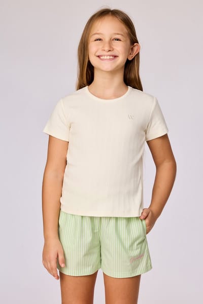 Woody Meisjes-Dames pyjama gebroken wit - maat 140/10J