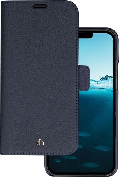 iPhone 14 Pro Max Bookcase hoesje - dbramante1928 - Effen Donkerblauw - Leer