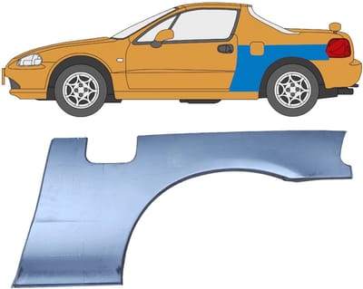 Reparatiepaneel achterspatbord voor Honda Civic Del Sol 1992-1998 / Links