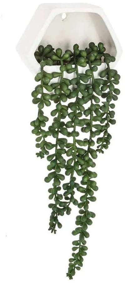 Atmosphera Kunstplant - Hangplant met pot - 14x6x12cm - Groen