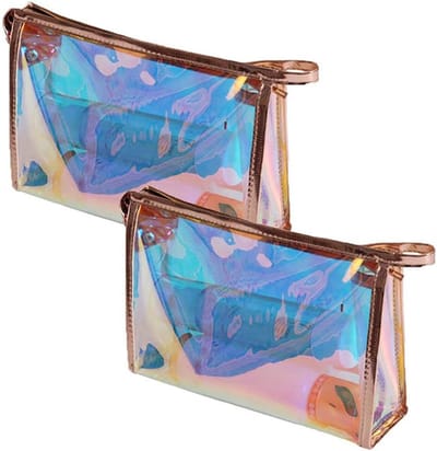Reiswaszak - 2 Stuks - Transparante Make-up Tas met Rits voor Pennen - Hoofdtelefoon Tas - Kleurpotloden Etui of Kleine Make-up Tas