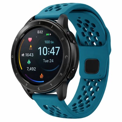 Yanqing kleur horlogebandje 18 mm van silicone met geperforeerd sportief design en gesp sluiting, geschikt voor horloges met 18 mm bandaanzet