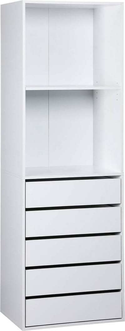 sweeek - Open kledingkast module vakken en 5 lades 60cm - modulo