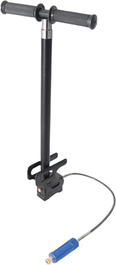 4-Fase Hoge Druk Handpomp van RVS voor PCP Lucht Tanks, Voetballen, Inflatable Boten en Auto's, 4500 Psi, 8MM Snelle Aansluiting