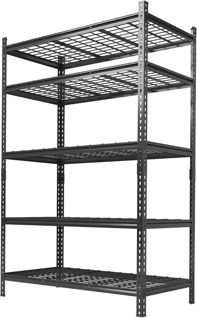 Metalen Stellingkast - Zwaarlastrek 1000 kg - 5 Verstelbare Planken - 183x122x61 cm - Industrieel Opbergrek voor Garage, Magazijn & Schuur - Zwart
