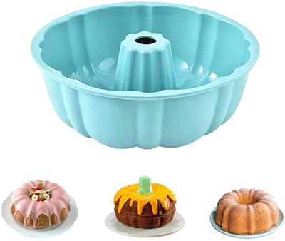 Dailygoods- Tulbandvorm Siliconen 25 cm - Antiaanbakvorm - Herbruikbaar - Flexibel - Ruimtebesparend - Gemakkelijk te reinigen - Bakvorm