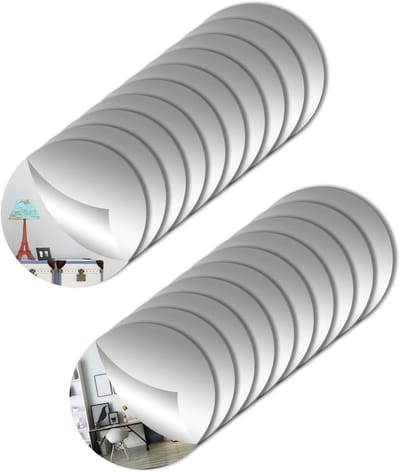 Ronde Decoratieve Spiegels - 20 Stuks Acryl Spiegels Zelfklevend voor Muurdecoratie (8 cm)
